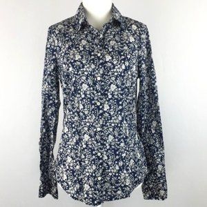 J. Crew blue floral blouse